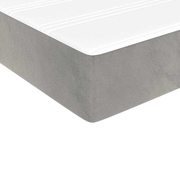 Taschenfederkernmatratze 90x220 cm Hellgrau Samt
