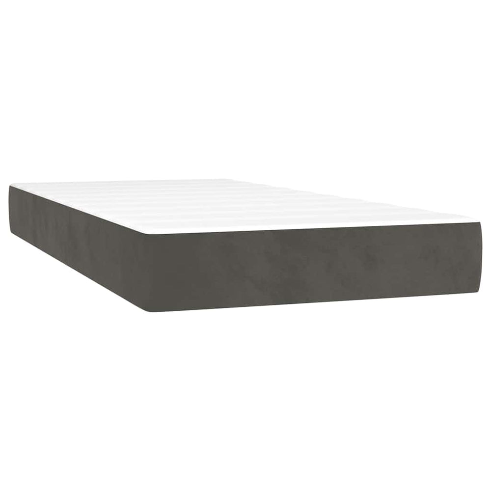 Taschenfederkernmatratze Dunkelgrau Samt 90x220