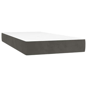 Taschenfederkernmatratze Dunkelgrau Samt 90x220