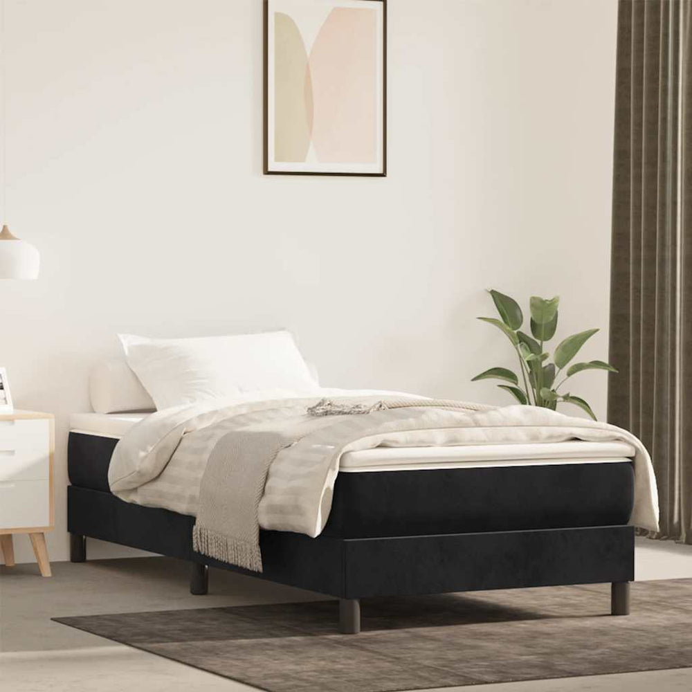 Taschenfederkernmatratze 90x220 cm Schwarz Samt