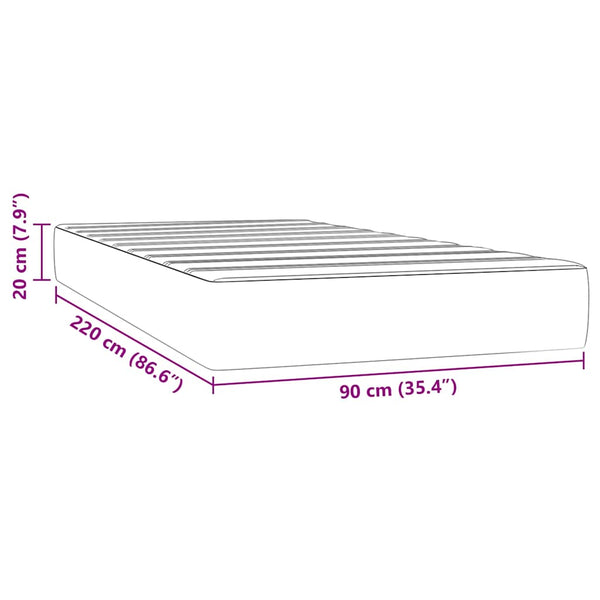 Taschenfederkernmatratze 90x220 cm Dunkelblau Samt