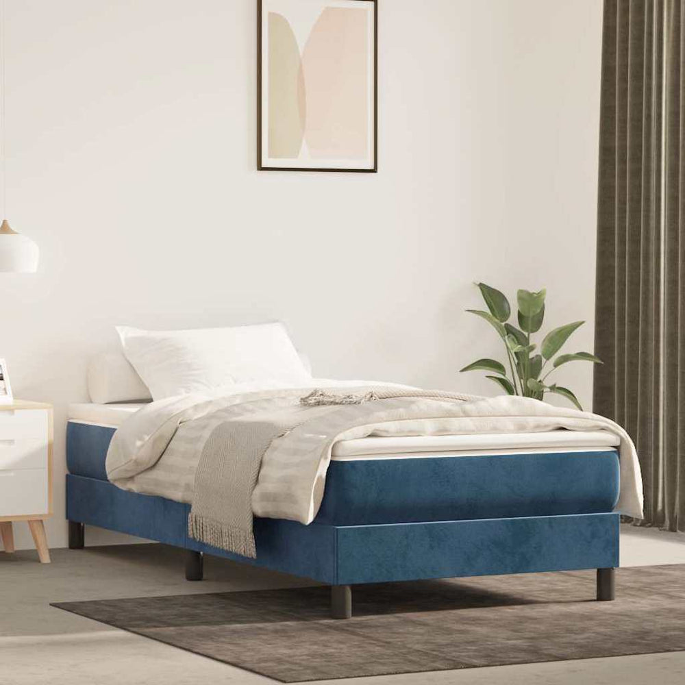 Taschenfederkernmatratze 90x220 cm Dunkelblau Samt