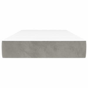 vidaXL Matelas à ressorts ensachés Gris clair 100x220x20 cm Velours