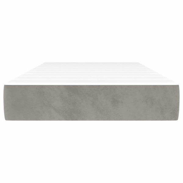 vidaXL Matelas à ressorts ensachés Gris clair 100x220x20 cm Velours