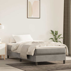 vidaXL Matelas à ressorts ensachés Gris clair 100x220x20 cm Velours