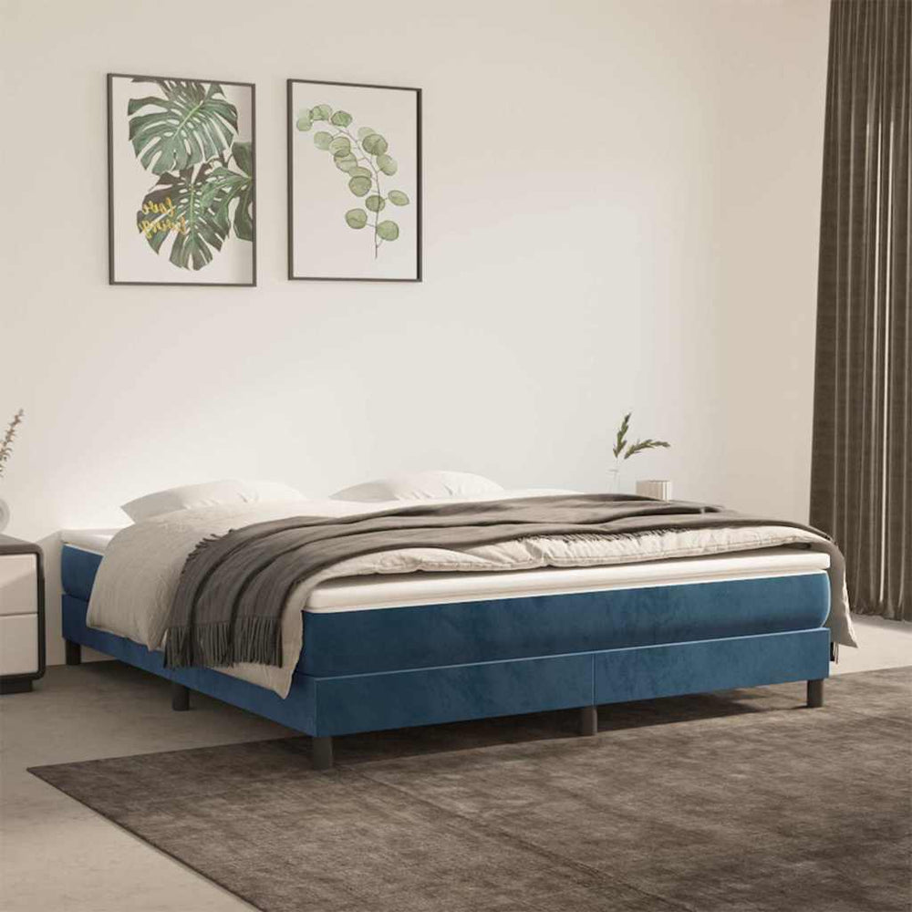 Taschenfederkernmatratze 160x220 cm Dunkelblau Samt