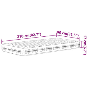 Schaumstoffmatratze 80x210 cm H2/H3