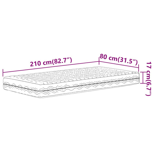 Schaumstoffmatratze 80x210 cm H2/H3