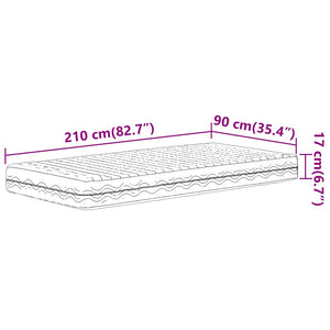 Schaumstoffmatratze 90x210 cm H2/H3