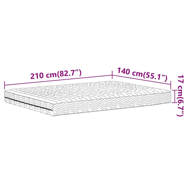Schaumstoffmatratze 140x210 cm H2/H3