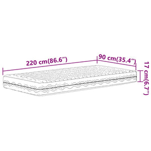 Schaumstoffmatratze 90x220 cm H2/H3