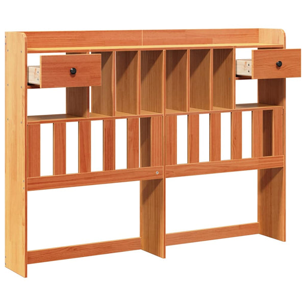 vidaXL Tête de lit avec rangement marron miel 140 cm Pin massif