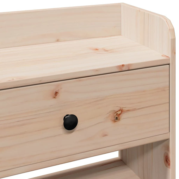 Kopfteil 135 cm Kiefer Massivholz mit Stauraum