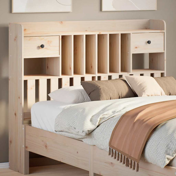Kopfteil 135 cm Kiefer Massivholz mit Stauraum