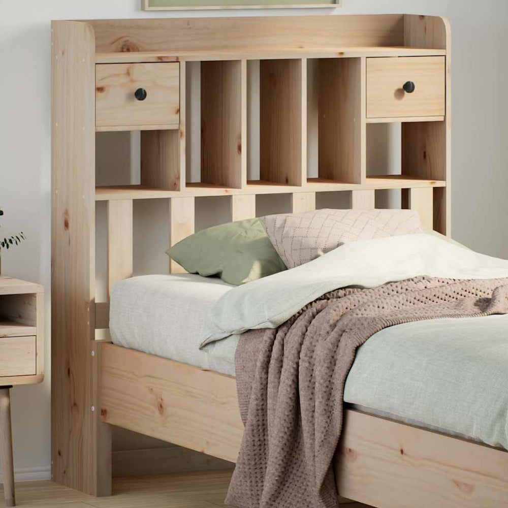 Kopfteil 90cm Kiefer Massivholz mit Stauraum