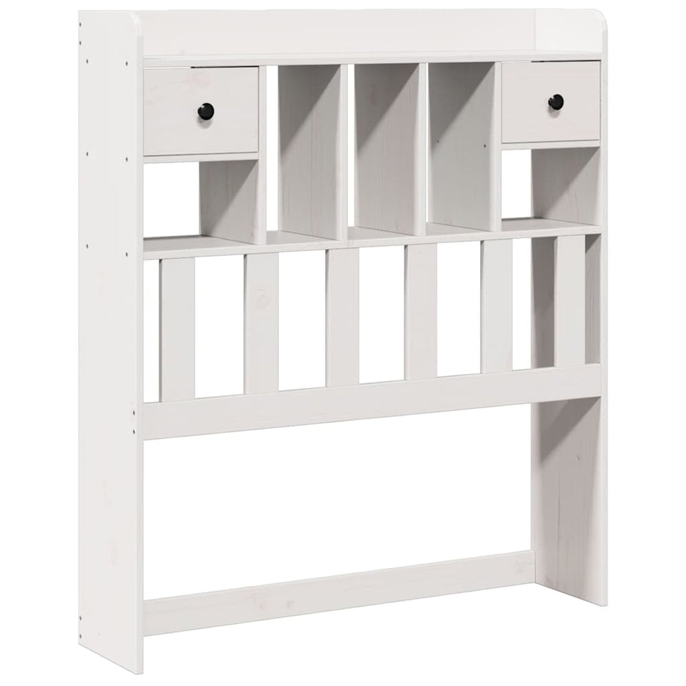 Kopfteil Weiß 90 cm Massivholz mit Stauraum
