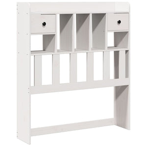 Kopfteil Weiß 90 cm Massivholz mit Stauraum