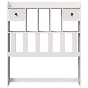 Kopfteil Weiß 90 cm Massivholz mit Stauraum
