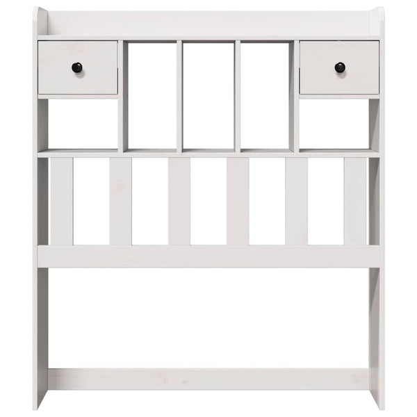 Kopfteil Weiß 90 cm Massivholz mit Stauraum