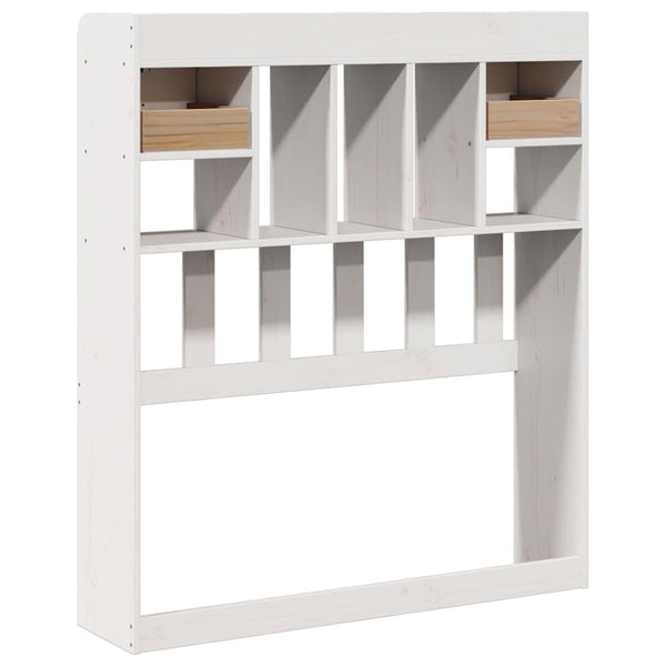 Kopfteil Weiß 90 cm Massivholz mit Stauraum
