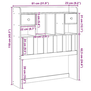 Kopfteil Wachsbraun 75cm Kiefer Massivholz