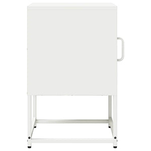 Weißer Nachttisch aus Stahl, 36x39x60,5 cm