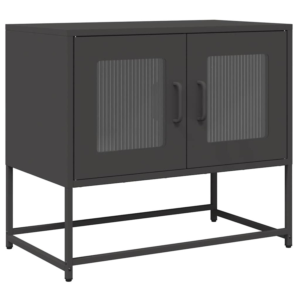 vidaXL Meuble TV Noir 68x39x60,5 cm Acier laminé à froid