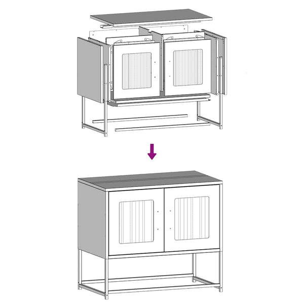 Schwarzer TV-Schrank, 68 cm