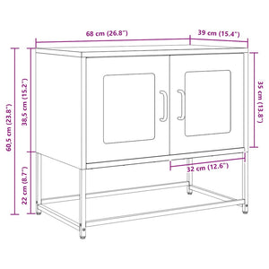 Rosa TV-Schrank aus Stahl