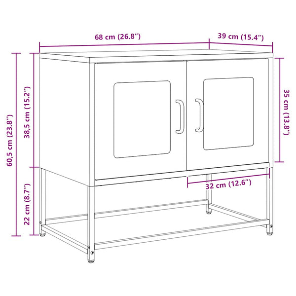 Rosa TV-Schrank aus Stahl