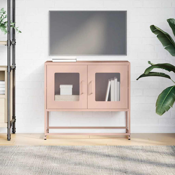 Rosa TV-Schrank aus Stahl