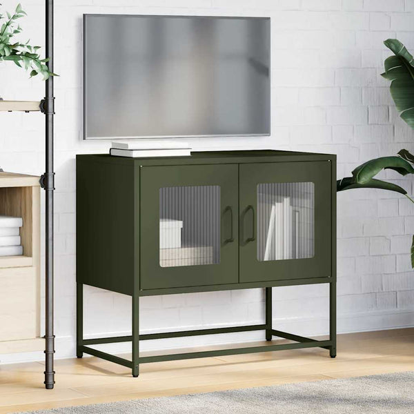 TV-Schrank Olivgrün Stahl 68x60,5 cm