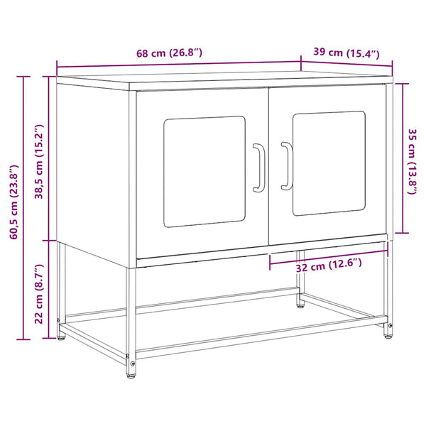 TV-Schrank Olivgrün Stahl 68x60,5 cm