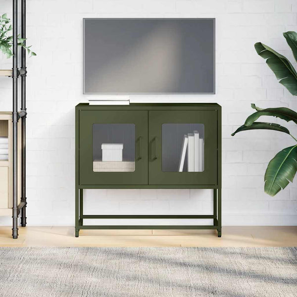 TV-Schrank Olivgrün Stahl 68x60,5 cm