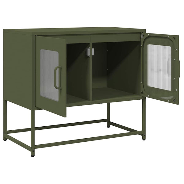 TV-Schrank Olivgrün Stahl 68x60,5 cm