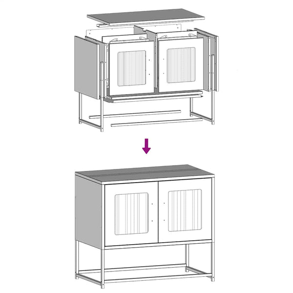 TV-Schrank Olivgrün Stahl 68x60,5 cm
