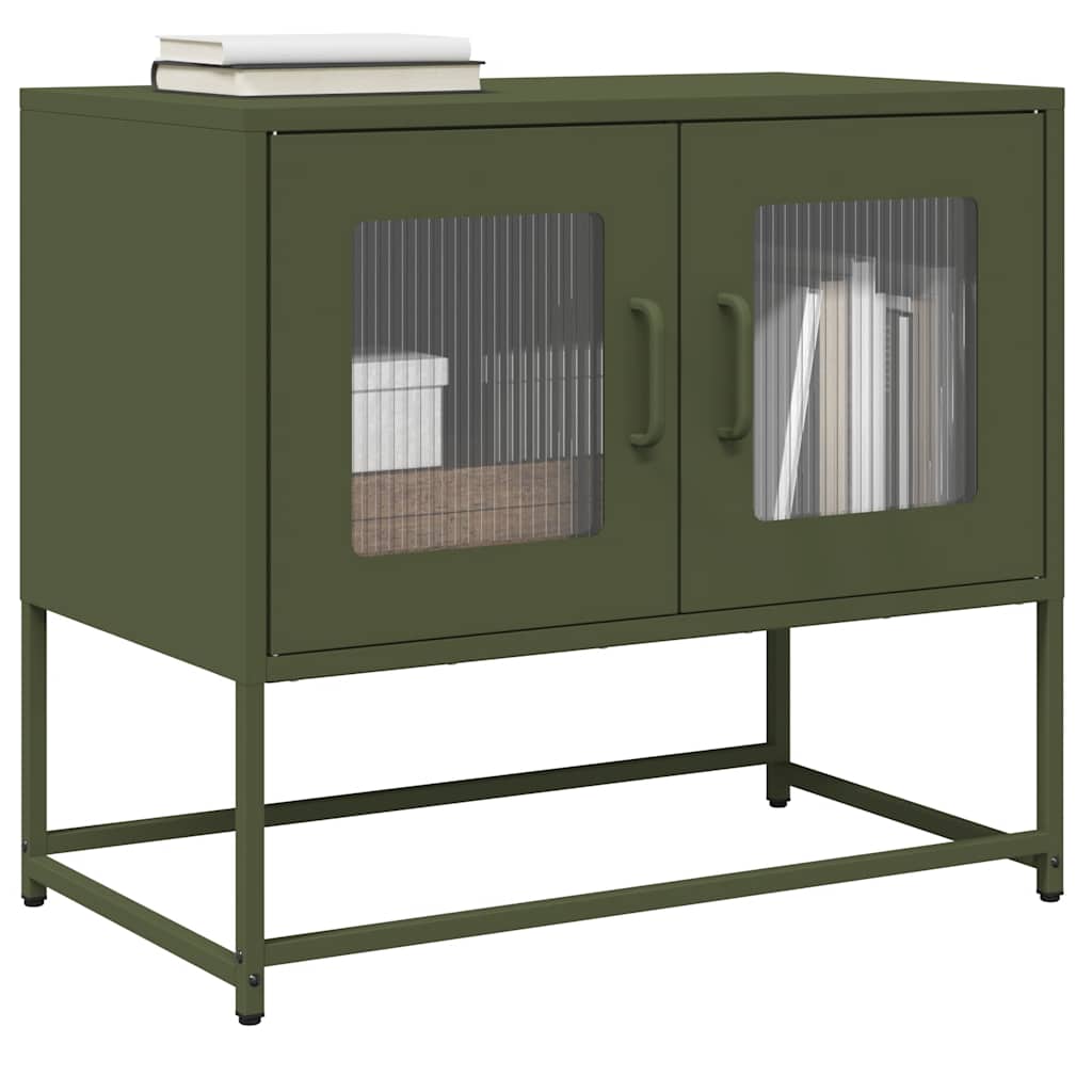 TV-Schrank Olivgrün Stahl 68x60,5 cm
