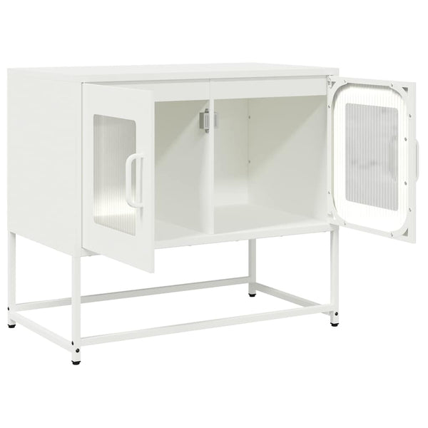 Meuble TV vidaXL blanc 68x39x60,5 cm acier laminé à froid