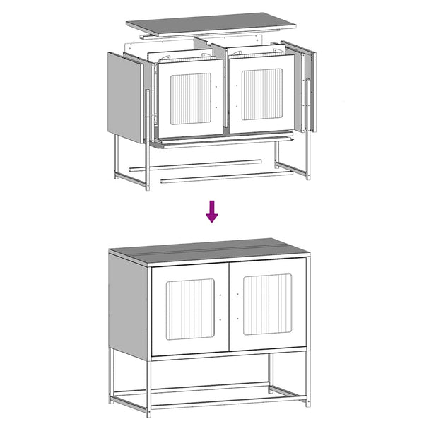 Meuble TV vidaXL blanc 68x39x60,5 cm acier laminé à froid