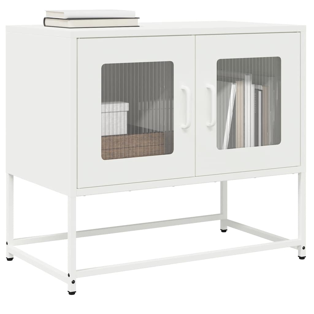 Meuble TV vidaXL blanc 68x39x60,5 cm acier laminé à froid