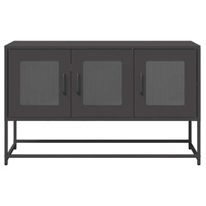 Schwarzer TV-Schrank aus Stahl, 100,5 cm