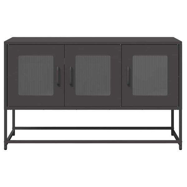 Schwarzer TV-Schrank aus Stahl, 100,5 cm