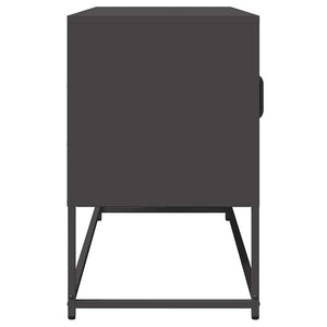 Schwarzer TV-Schrank aus Stahl, 100,5 cm
