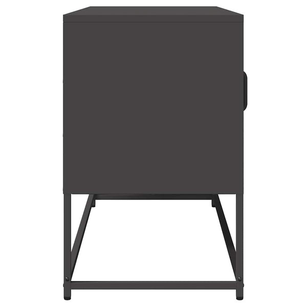 Schwarzer TV-Schrank aus Stahl, 100,5 cm
