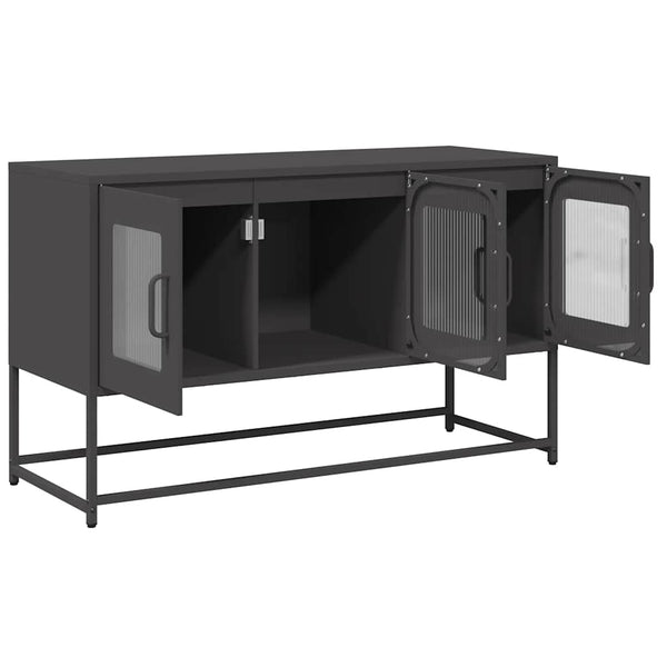 Schwarzer TV-Schrank aus Stahl, 100,5 cm