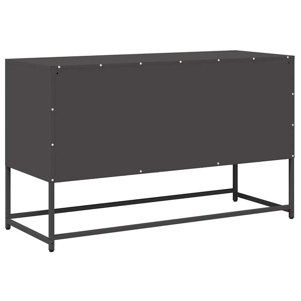 Schwarzer TV-Schrank aus Stahl, 100,5 cm