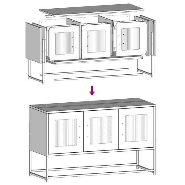 Anthrazit TV-Schrank aus Stahl – 100,5 cm