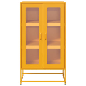Senfgelbes Highboard 68x123 cm aus Stahl