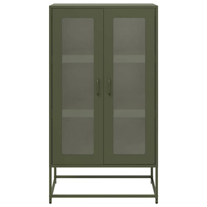 Olivgrünes Highboard Stahl 68x39x123cm