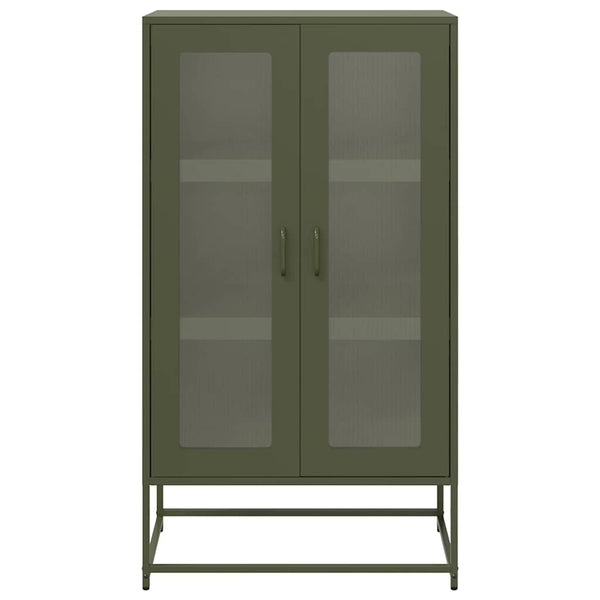 Olivgrünes Highboard Stahl 68x39x123cm